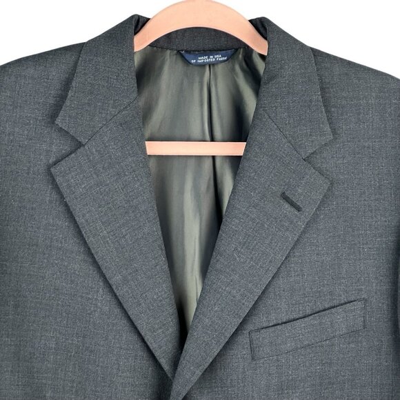 Brooks Brothers Men's Wool Black Blazer Size 42 Regular Three Buttons Full Lined - Picture 3 of 13